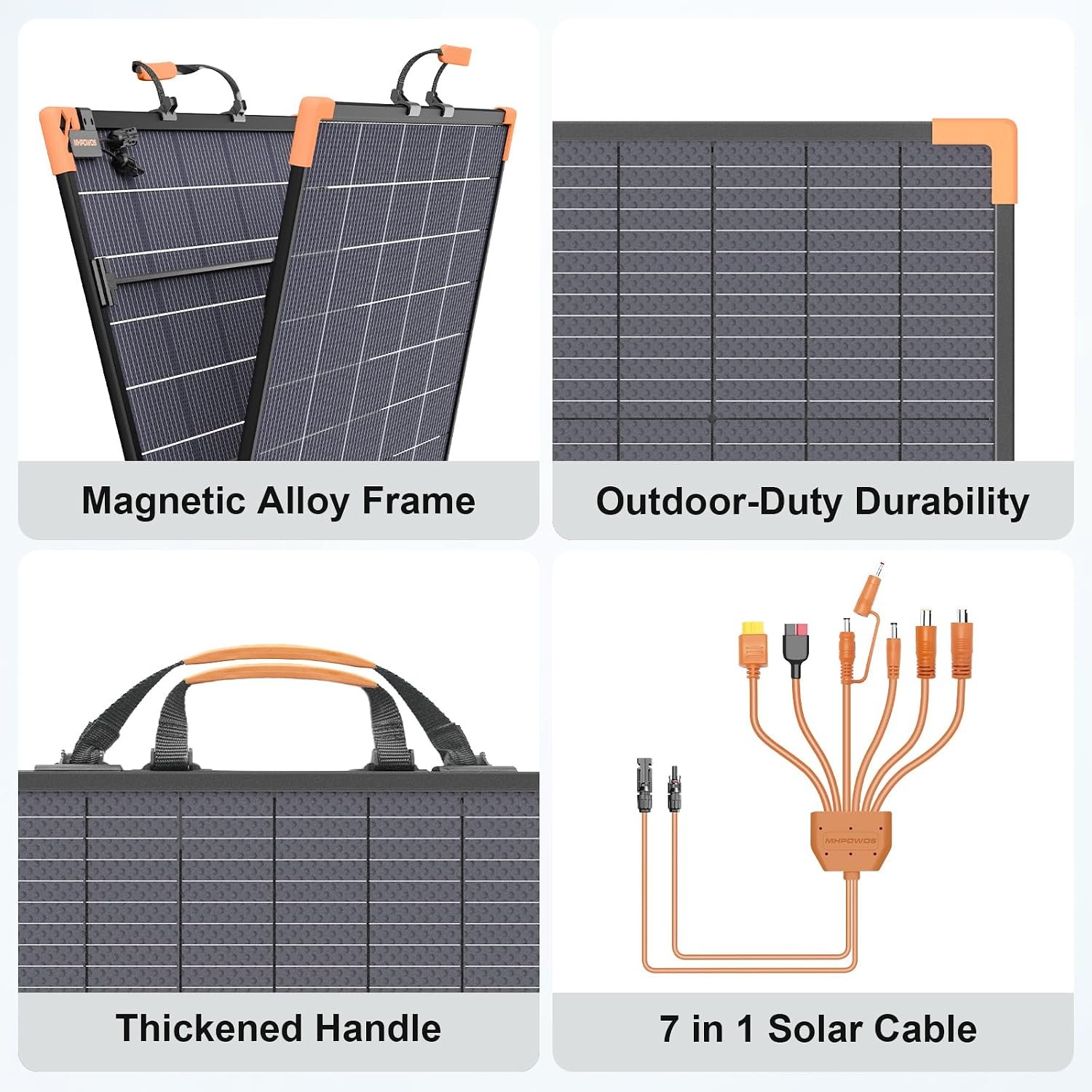 400 Watt Bifacial Portable Solar Panel for Power Station | 33V Lightweight Foldable Solar Panels Charger, IP68 Waterproof 25% High Efficiency Solar Charger for Camping RVs Home Backup - Image 6
