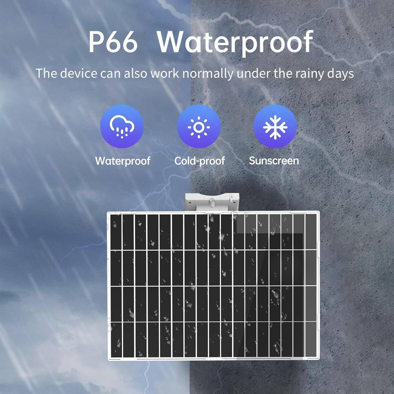 Solar Panel with Battery, 20W Solar Panel with Built-in 26000mAh Battery Backup, 5V USB-C Output, IP65 Waterproof Solar Charger for Security Cameras, Outdoor Lights & Remote Monitoring - Image 4