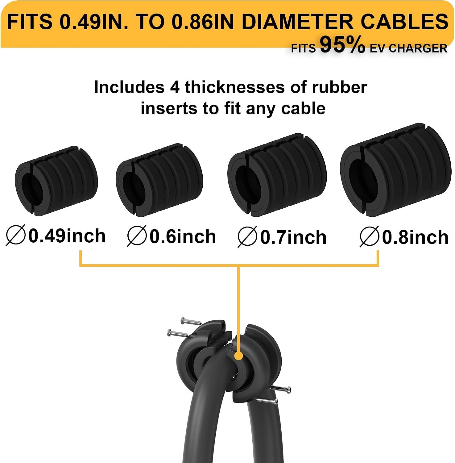 EV Charger Cable Retractor - 11.5ft Ceiling Mounted Automatic Retractable Cable Organizer for Electric Vehicle Charging, Universal Fits 95% of EV Charging Cables - Image 6