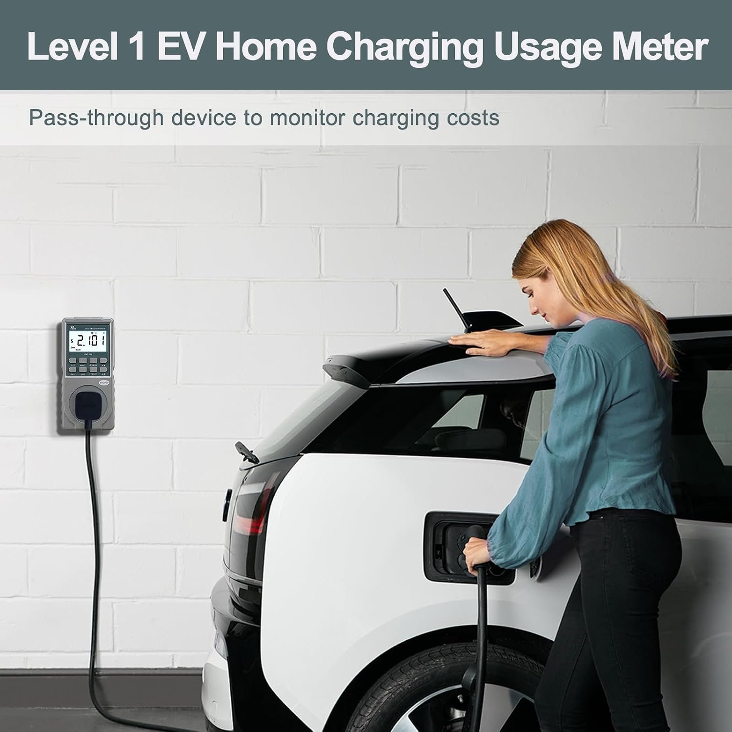 Poniie PN2500 Professional NEMA 5-15 Wi-Fi Wireless Level 1 EV Charger Pass-Through Power Usage Monitor (60-240V, 25Amp) - Image 5