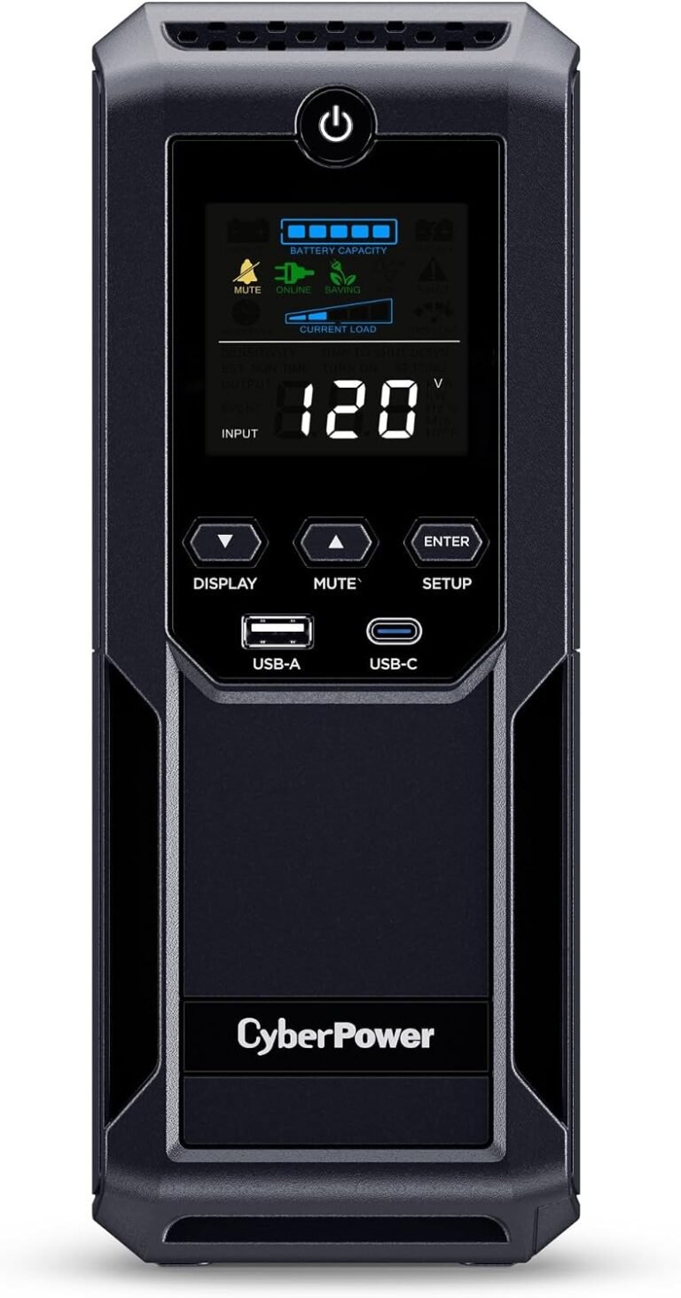 CyberPower CP1500AVRLCD3 Intelligent LCD UPS Battery Backup | 1500VA/900W, 12 Outlets, 2 USB Ports, AVR, Mini Tower, UL Certified