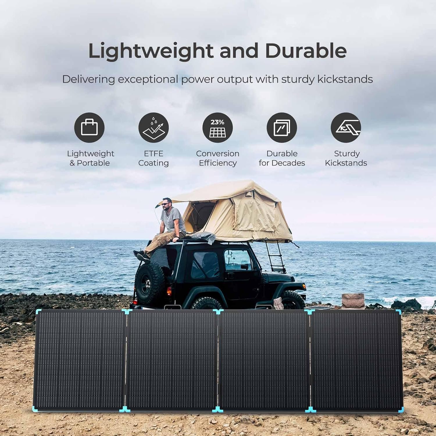Renogy 400W Portable Solar Panel, Premium Materials for Decades of Use | Foldable Suitcase for Power Stations, Plug and Play with Sturdy Kickstand, IP67 Waterproof for RV Camping Off-Grid Blackouts - Image 2