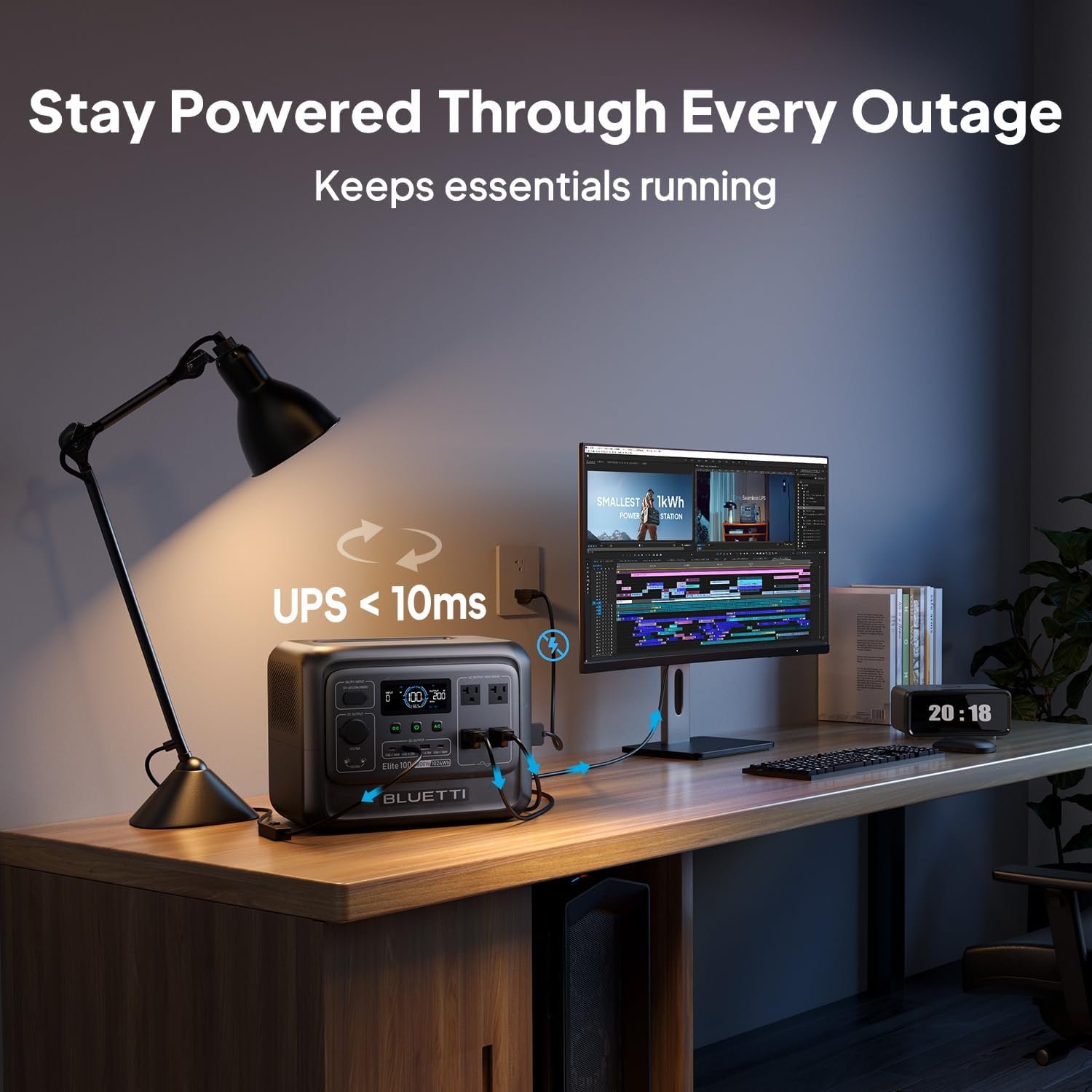 BLUETTI Elite 100 V2 Portable Power Station for Camping 1024Wh 1800W | 3600W Surge, 35% Smaller, 70 Min Fast Charging, 10ms UPS, LiFePO4 Battery Solar Generator for Home Backup, Emergency, Outdoor - Image 7