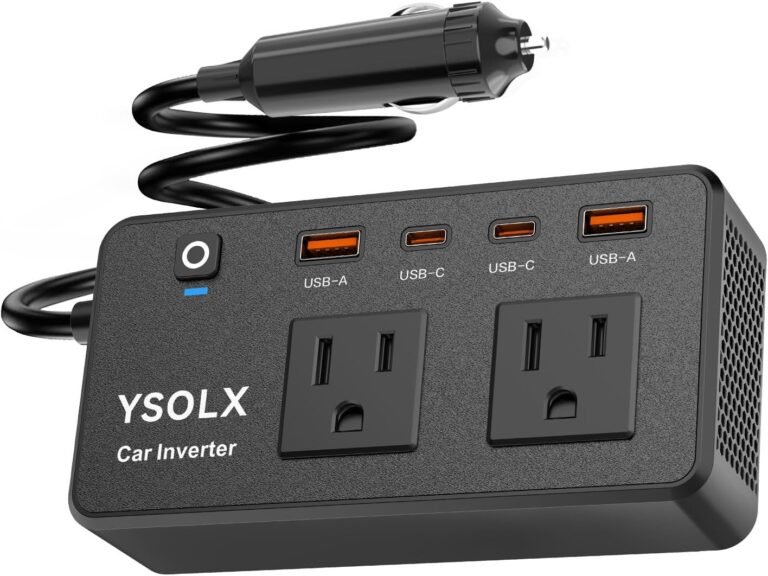 300W Portable ​Charger Car Power Inverters for Vehicle | 24W USB A/C,Dual 12V-110V AC Car Plug Adapter Outlet,Cigarette Lighter Adapter for Laptop/Camping/Road trip essentials