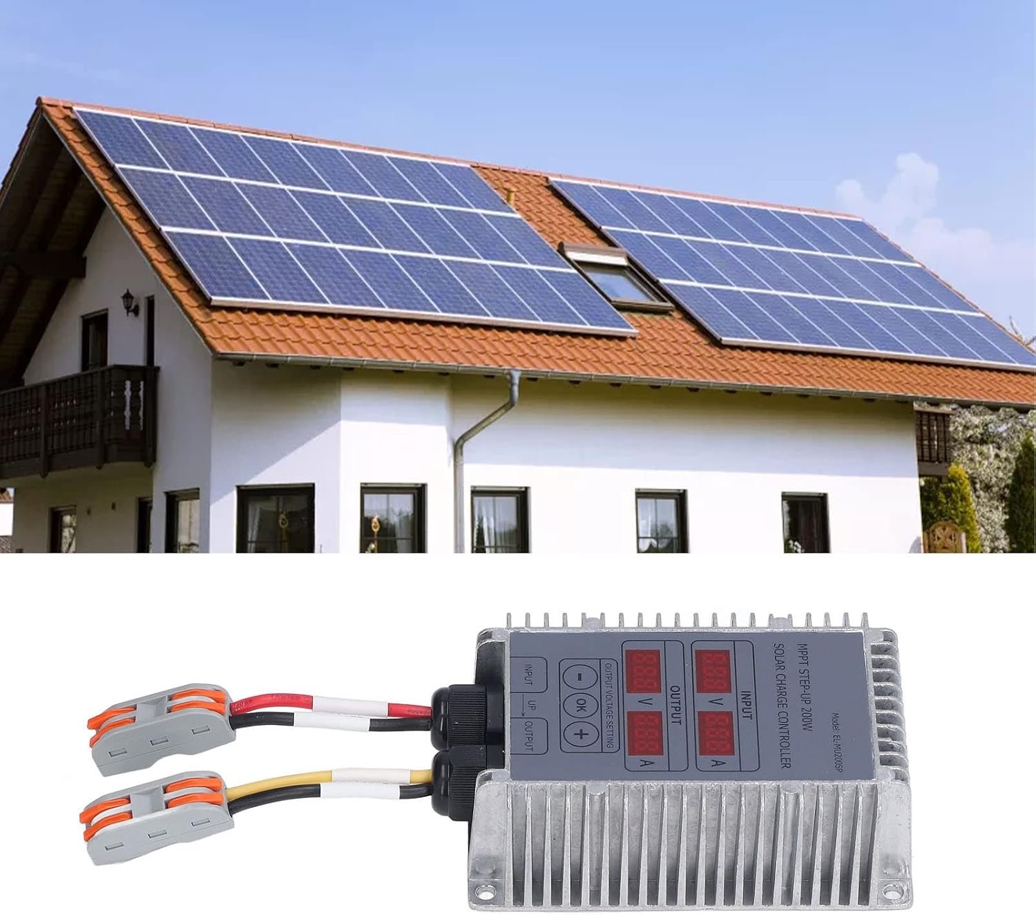Solar Charge Controller, Boost MPPT 24‑85V Voltage LED Display Adjustable Waterproof Solar Panel Regulator, Multiple Protections Solar Controller for Lithium, Acid, Sealed, Gel, Flooded(400W) - Image 9