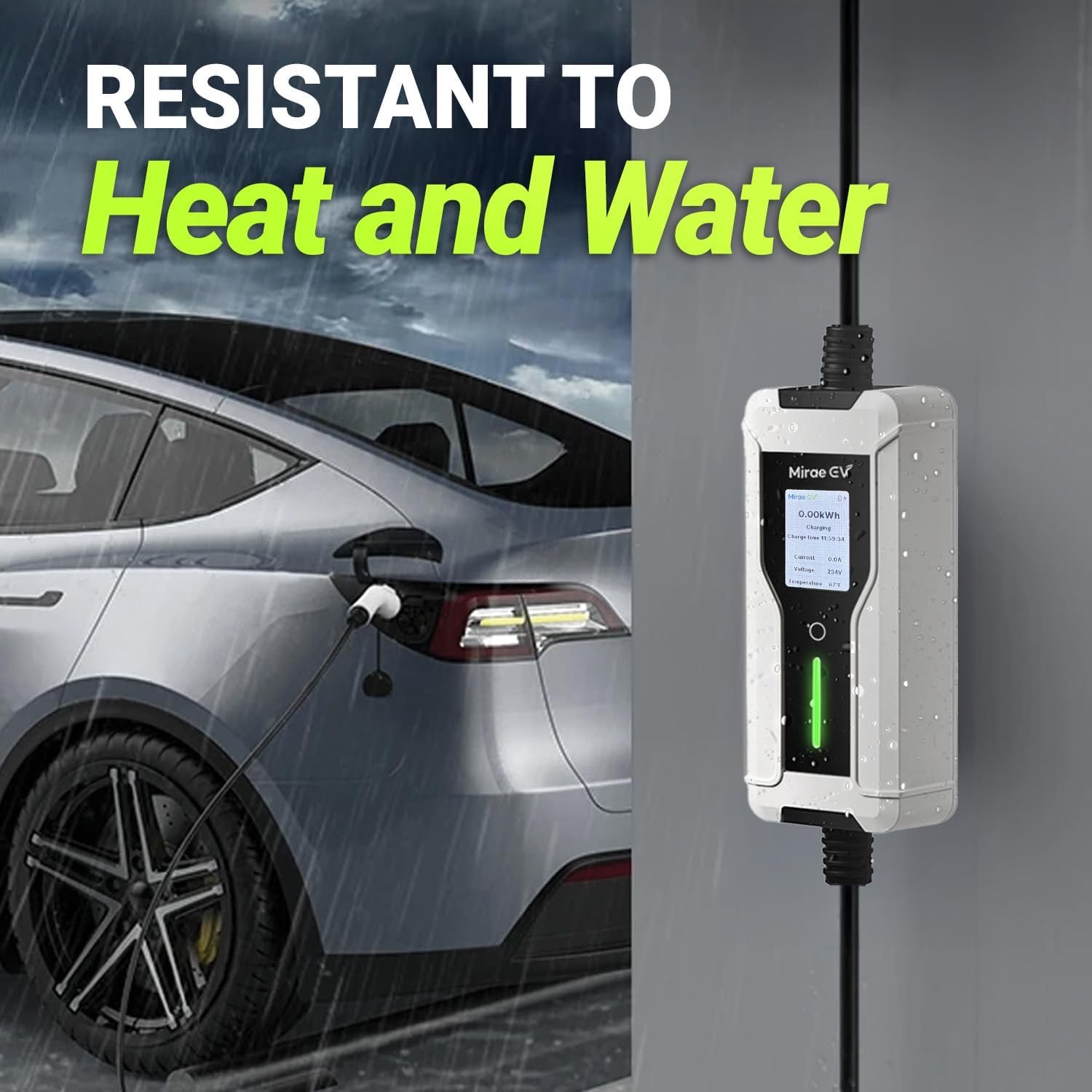 Level 1&2 Portable Charger, MAX 40 Amp (9.6kW) Electric Vehicle Charger, 25FT Cable, 240V NEMA 14-50 Plug, IP65 Waterproof, Fast Home Charging Station, Wall Mount - Image 5