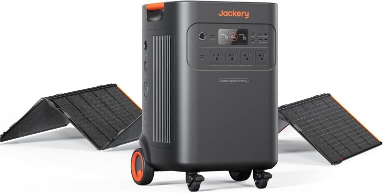 Jackery Solar Generator 5000 Plus and 500W Panels, 5040Wh, 7200W Output | LiFePO4, 120V/240V Output, for Home Battery Backup, Power Outages