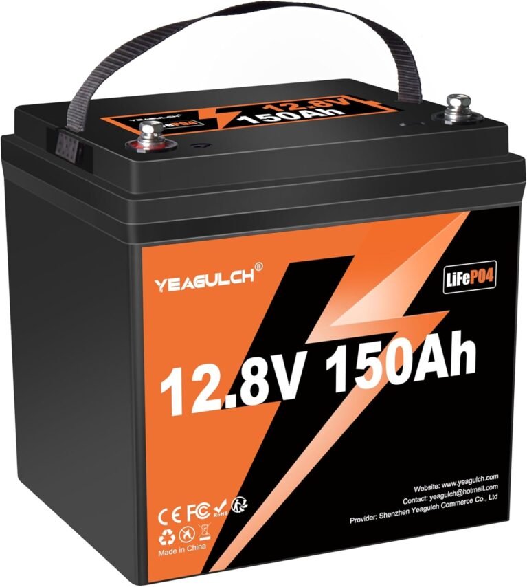 12V 150Ah Max LiFePO4 Lithium Battery 100A BMS 15000+ Deep Cycle | 1905Wh 12.8V Rechargeable Deep Cycle Lithium Iron Phosphate Battery for RV Marine, Solar, Backup Power
