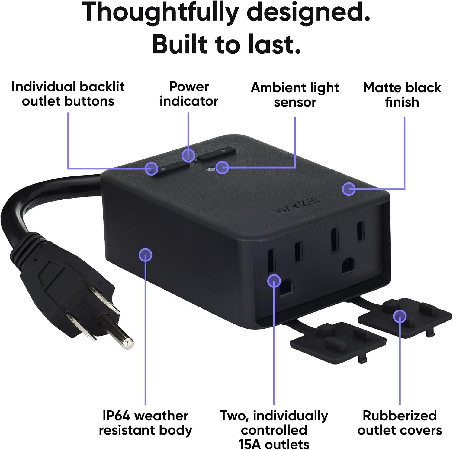 Wyze Plug Outdoor, Dual Outlets Energy Monitoring, IP64, 2.4GHz WiFi Smart Plug, Works with Alexa, Google Assistant, IFTTT, No Hub Required, Black - Image 7