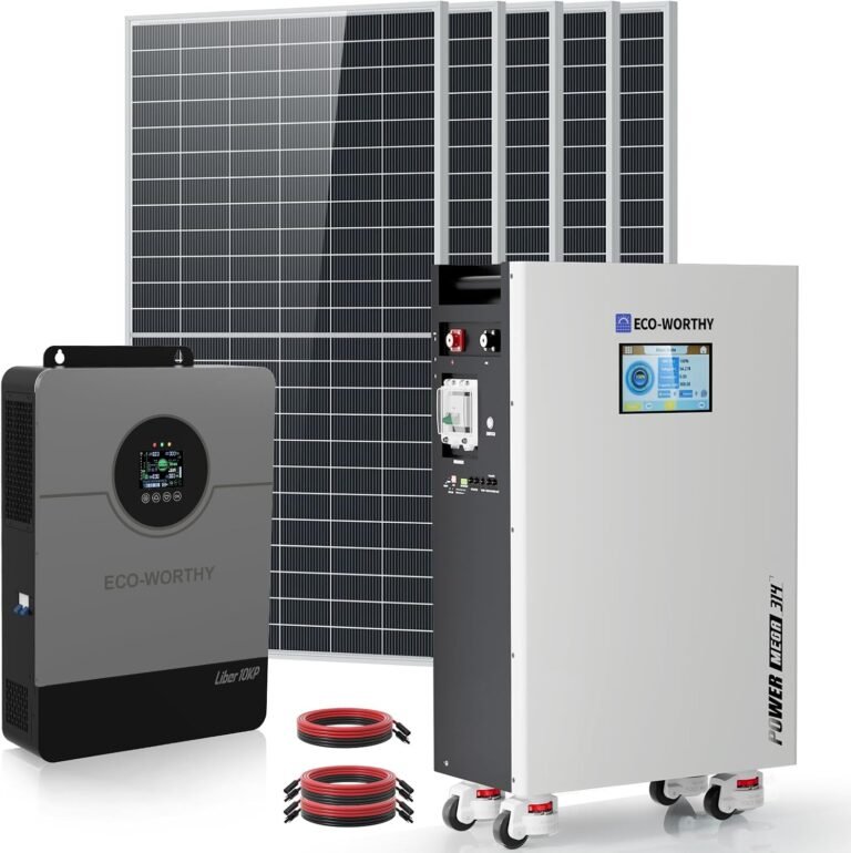 ECO WORTHY 10000W Output Complete Off-Grid Solar Panel Kit for Home| 10KW 120V/240V Output Split Phase Inverter| 48V 314Ah16.1kWh High Capacity Energy Storage| 2950W Solar Panel PV| Whole House System