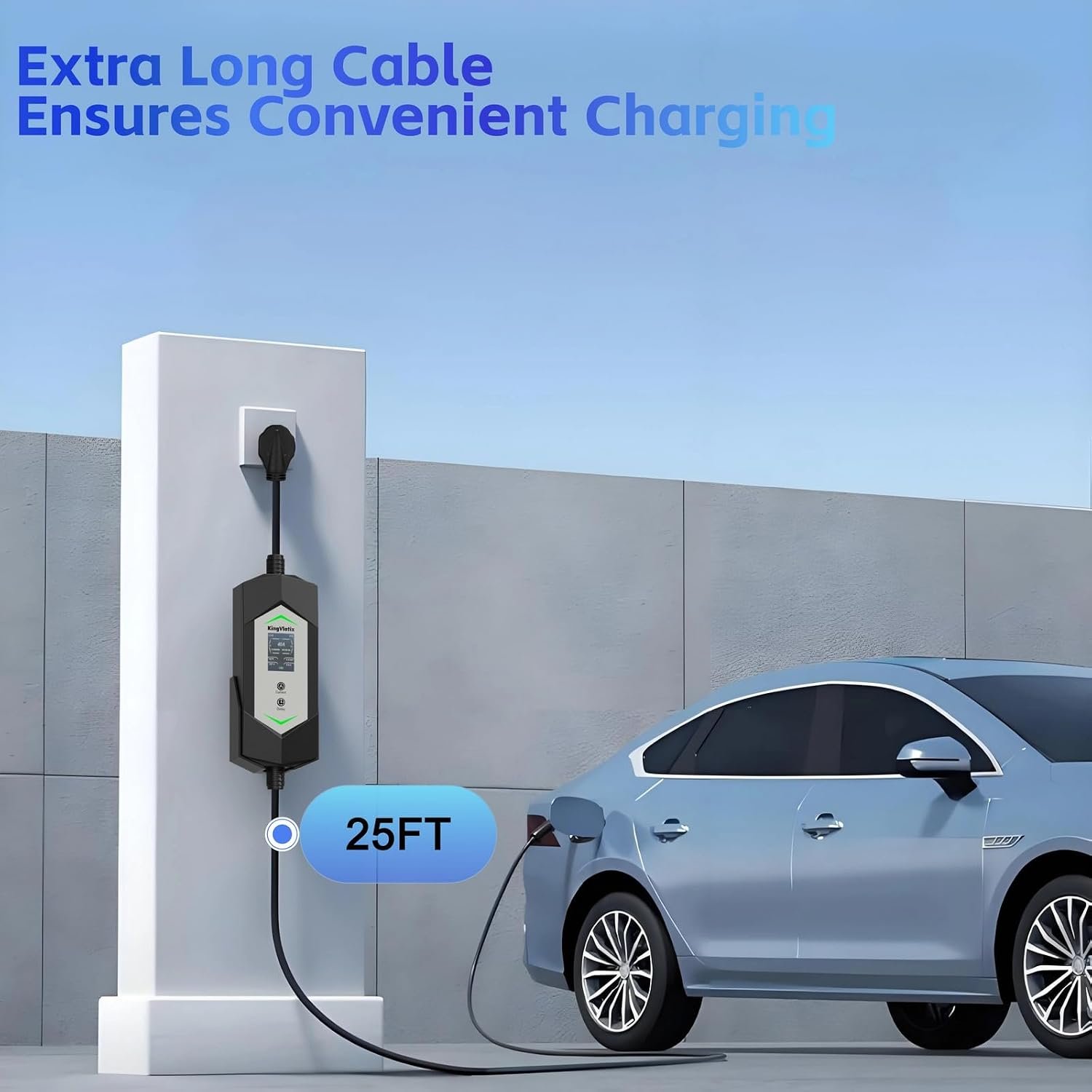 40 Amp Portable EV Charger, J1772/Tesla, NEMA 14-50, 25FT | 40A at 240V or 13A at 120V; for J1772 EVs and Tesla vehicles; includes NEMA 5-15 and NACS adapters; 25FT cable - Image 5