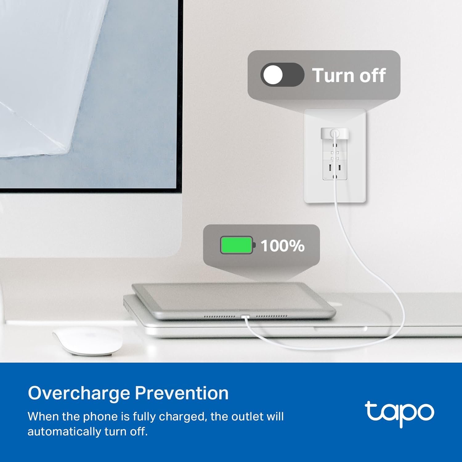 Tapo Smart Plug, Wi-Fi in-Wall Outlet, P210M, Matter Compatible | Energy Monitoring, 15A/1800W Max, Works with Alexa, Apple Home, Google Home, SmartThings, Voice/Remote Control, ETL Certified - Image 5