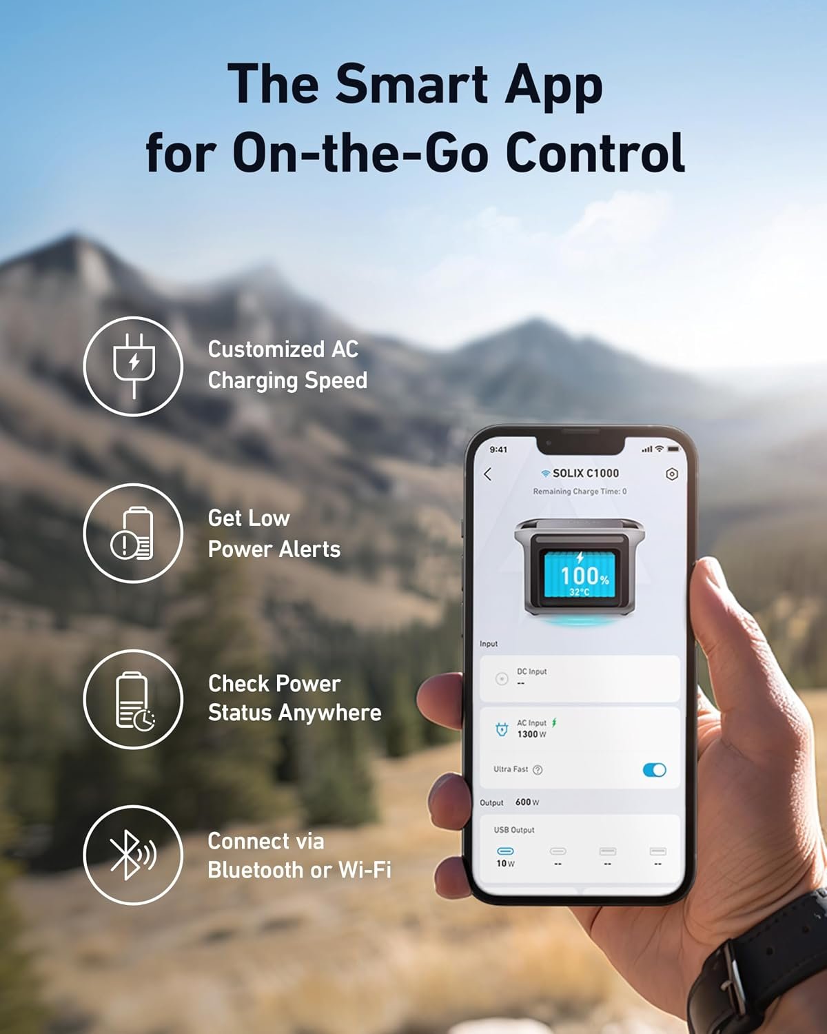Anker SOLIX C1000 Portable Power Station, 1800W (Peak 2400W) Solar Generator, Full Charge in 58 Min, 1056wh LiFePO4 Battery for Home Backup, Power Outages, and Outdoor Camping (Optional Solar Panel) - Image 6