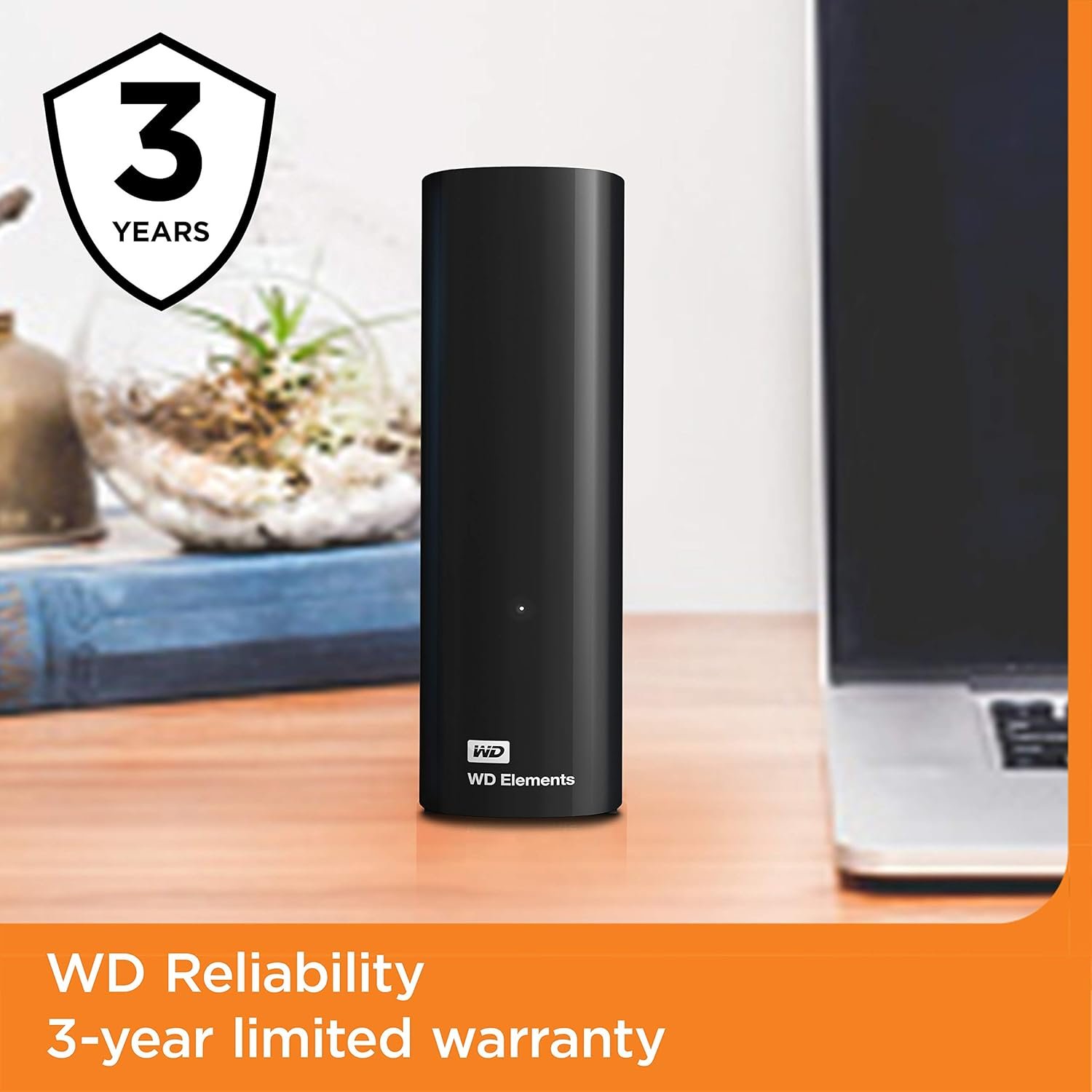 Western Digital 8TB Elements Desktop External Hard Drive, USB 3.0 external hard drive for plug-and-play storage - Western DigitalBWLG0080HBK-NESN, Black - Image 6