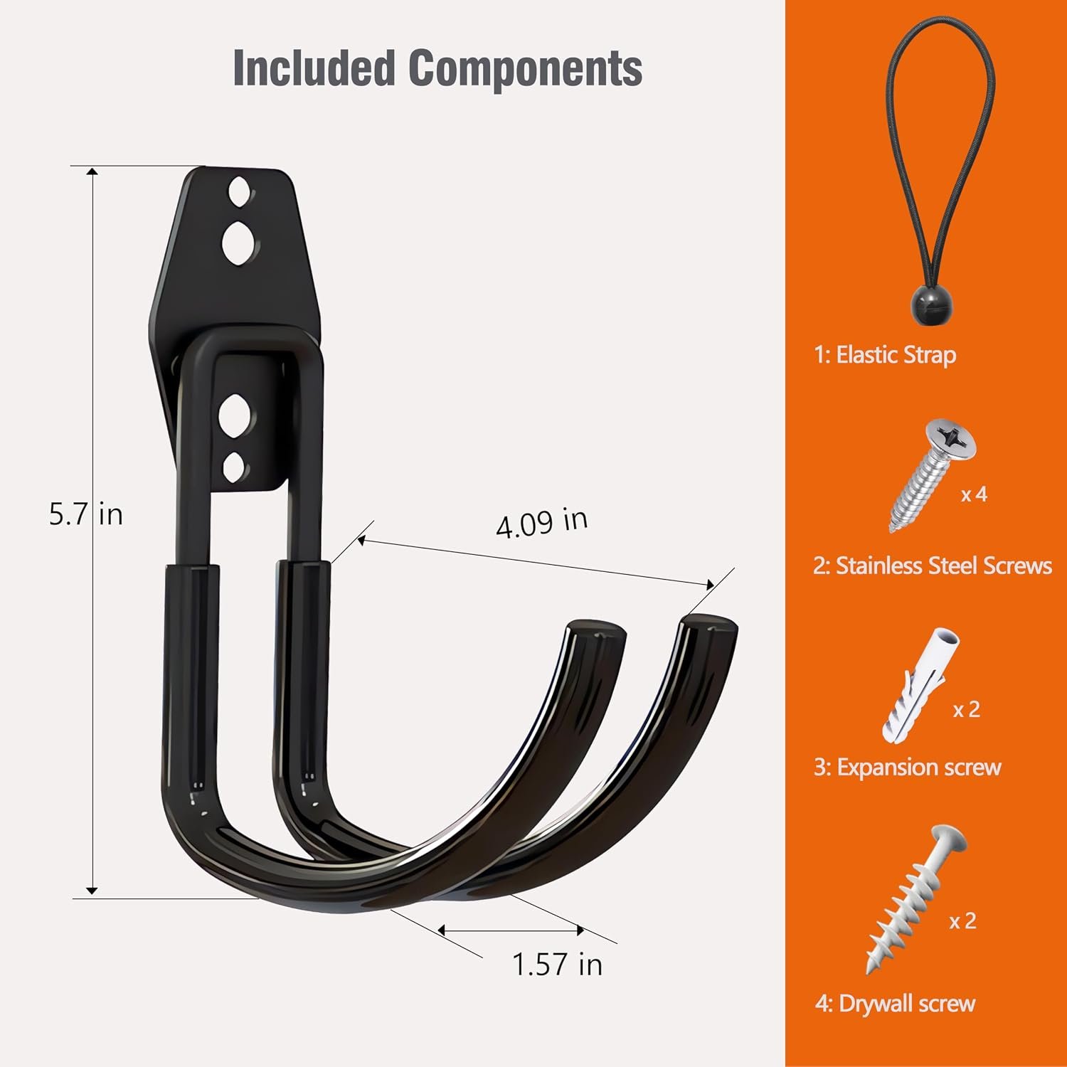 EV Charger Holder Wall Mount | Heavy-Duty J-Hook for Cable Retractor, Durable Steel Hook for Indoor/Outdoor Use, Electric Vehicle Cord Organizer Accessory - Image 4