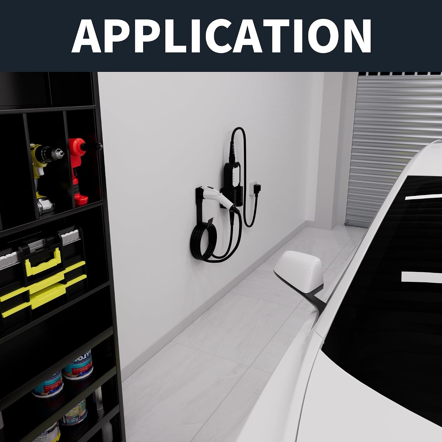 Joinfworld EV Charger Holder Wall Mount Kit | EV Charger Holster Dock, SAE J1772 Connector, J-Hook EV Charger Cable Holder, EV Charging Box Holder, Electric Vehicles - Image 5
