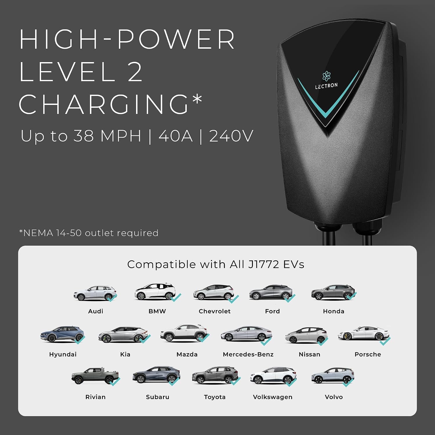 Lectron Bundle - Tesla to J1772 EV Charging Adapter & J1772 Level 2 EV Charger, UL2594 Certified (ETL Listed), 40A 240V Nexus EV Charging Station - Image 6