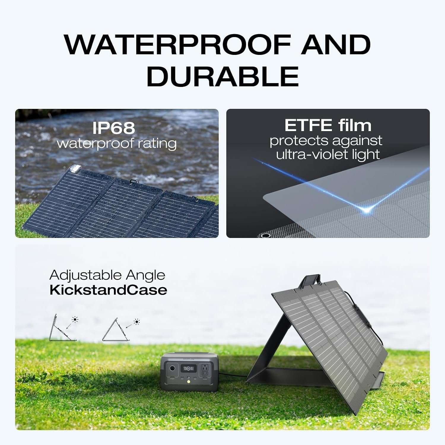 EF ECOFLOW Solar Generator RIVER 3 Plus & 110W Solar Panel, 286Wh 760W | 3 Up to 1200W AC Outlets, - Image 6