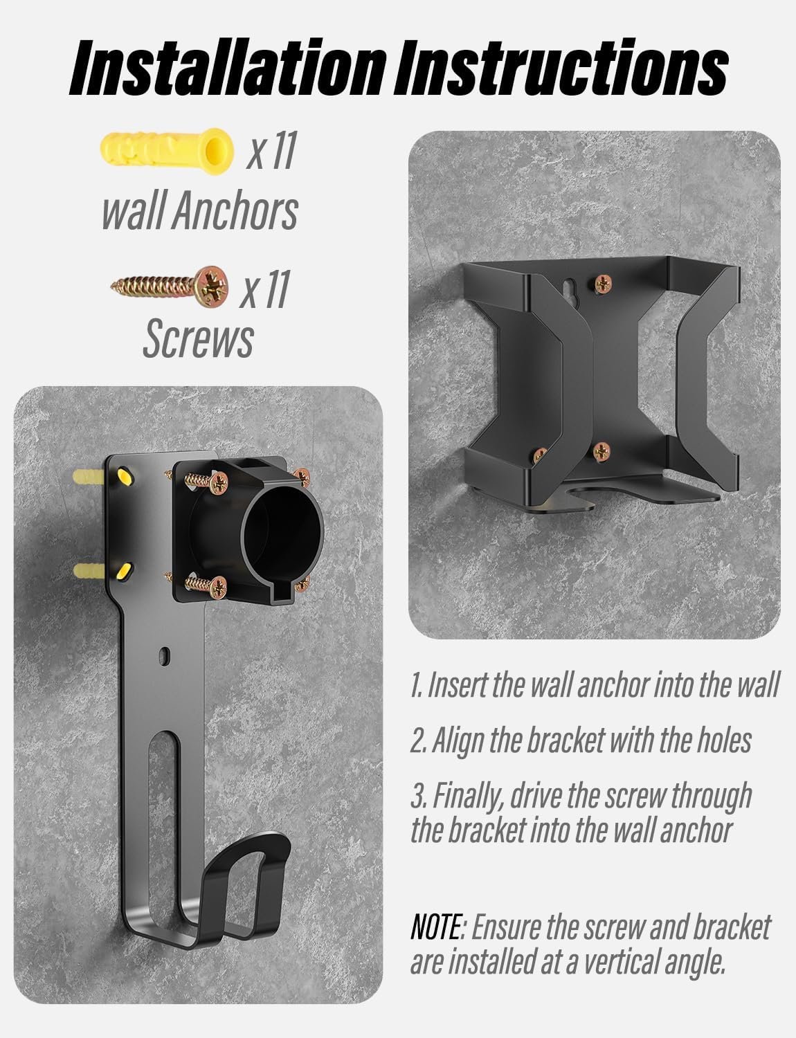 BMZX EV Charger Holder J1772, Wall Mount Kit for Electric Car Charger | SAE J1772 Cable Organizer, Nozzle Holster Dock & J-Hook for Charging Station - Image 8
