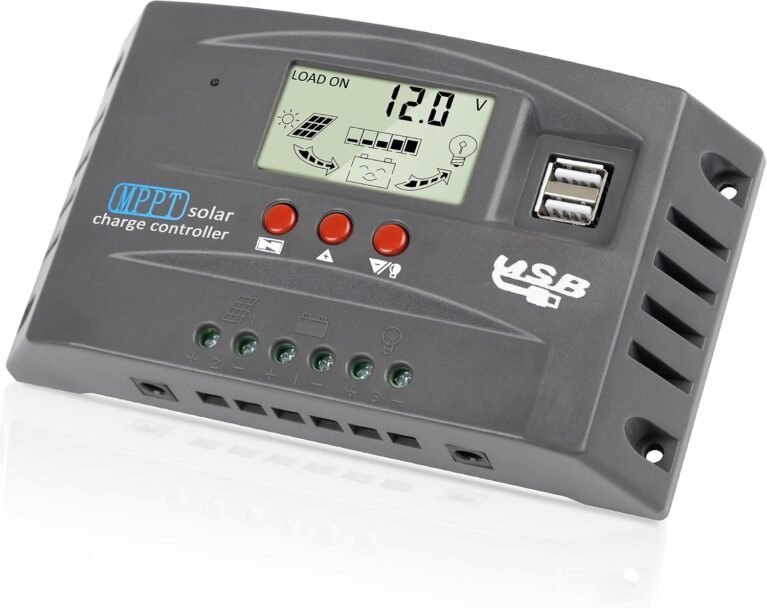 100A MPPT Solar Panel Controller 12V/24V Auto Solar Charge Intelligent Regulator for Lead-Acid Open Sealed AGM and Li Battery Solar Battery Controller with 2 USB Ports/LCD Display/3 Work Modes Grey