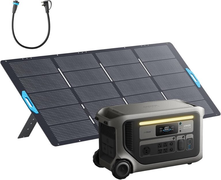 Anker SOLIX F3000 Portable Power Station and 400W Solar Panel, 3,072Wh | 3,072Wh LiFePO4 Battery, Expandable to 24kWh, 6,000W Fast Recharging, Solar Generator for Home, Outdoor, RVs, and Emergencies