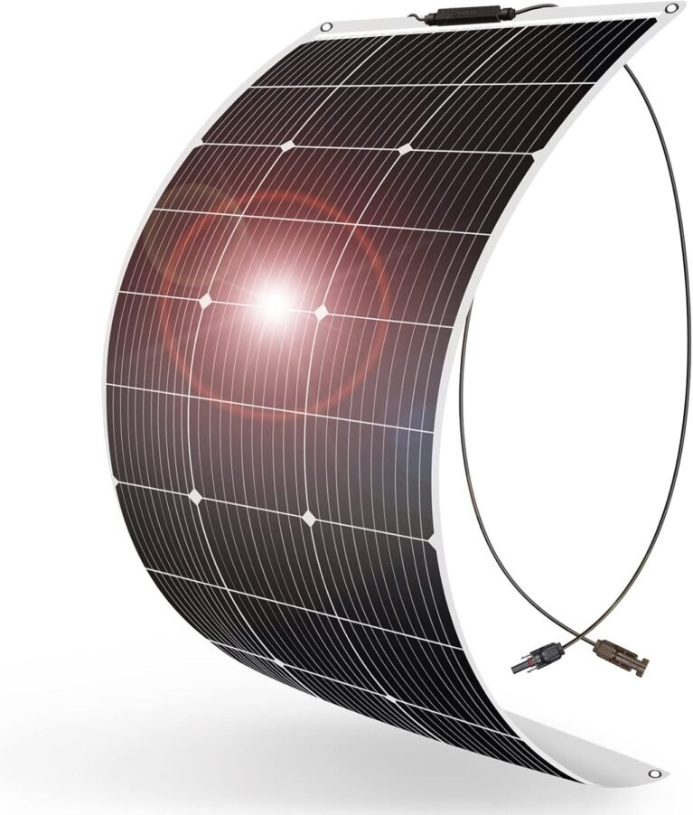 DOKIO 100W Flexible Solar Panel, 18V ETFE, for 12V RV and Marine Systems | Lightweight semi-flexible ETFE panel with MC4 leads; for RV, boat, van, trailer and other off-grid installations