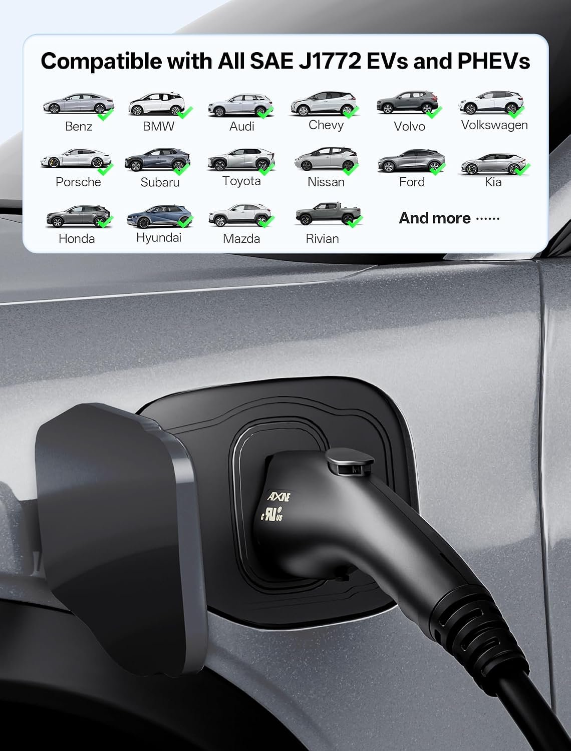 Level 2 EV Charger 40 Amp, Portable EV Charger Level 2 with 25ft Cable, WiFi APP/Plug-Play, 240V NEMA 14-50P Plug, J1772 Charger ETL Certified for BEVs/PHEVs, Electric Vehicle Charging Stations - Image 9