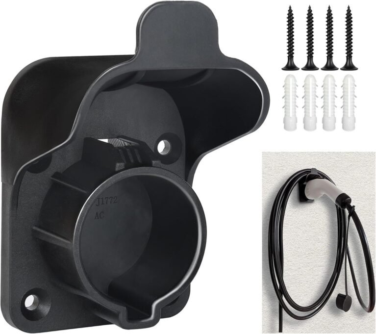 EV Charger Holder Wall Mount J1772 Holder, EV Charger Cable Holder Electric Car Charging Cable Organizer for SAE J1772 Connector
