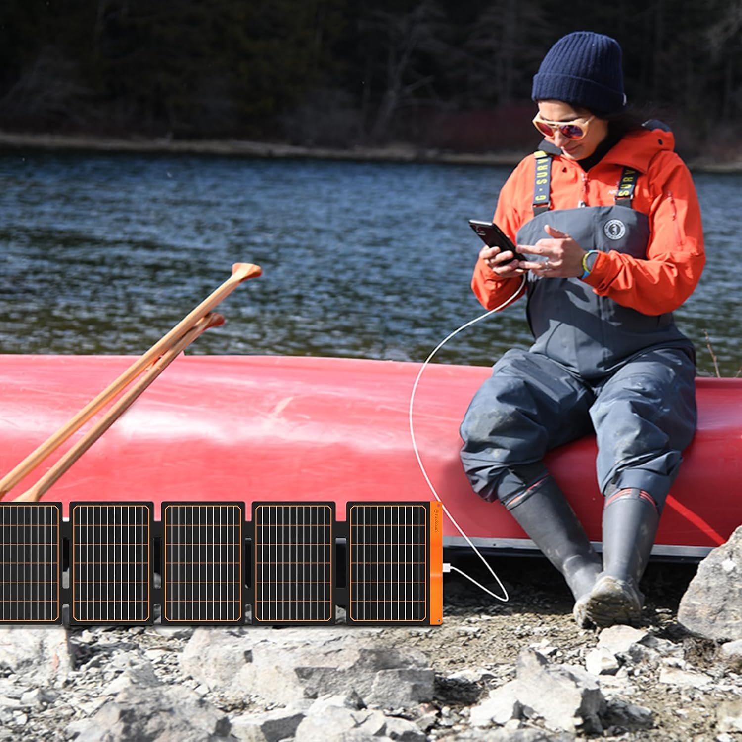 FlexSolar 60W Foldable Portable Solar Panel Charger IP67 Waterproof | with PD3.0 USB-C, QC3.0 USB-A & DC; Power Emergency Camping for Small Power Station Generator,Phones, Power Banks, Tablets - Image 5