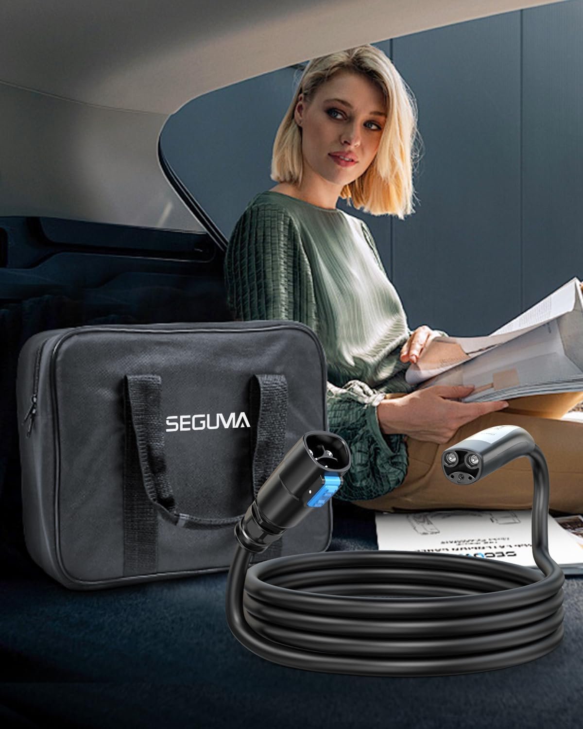 SEGUMA NACS Tesla Extension Cable, Up to 40A 21FT EV Charger Extension Cord | 12KW NACS Extension Cord Compatible w Level 1/2 Tesla Charger, Tesla Wall/Destination Connector(not for Tesla Superchargers) - Image 8