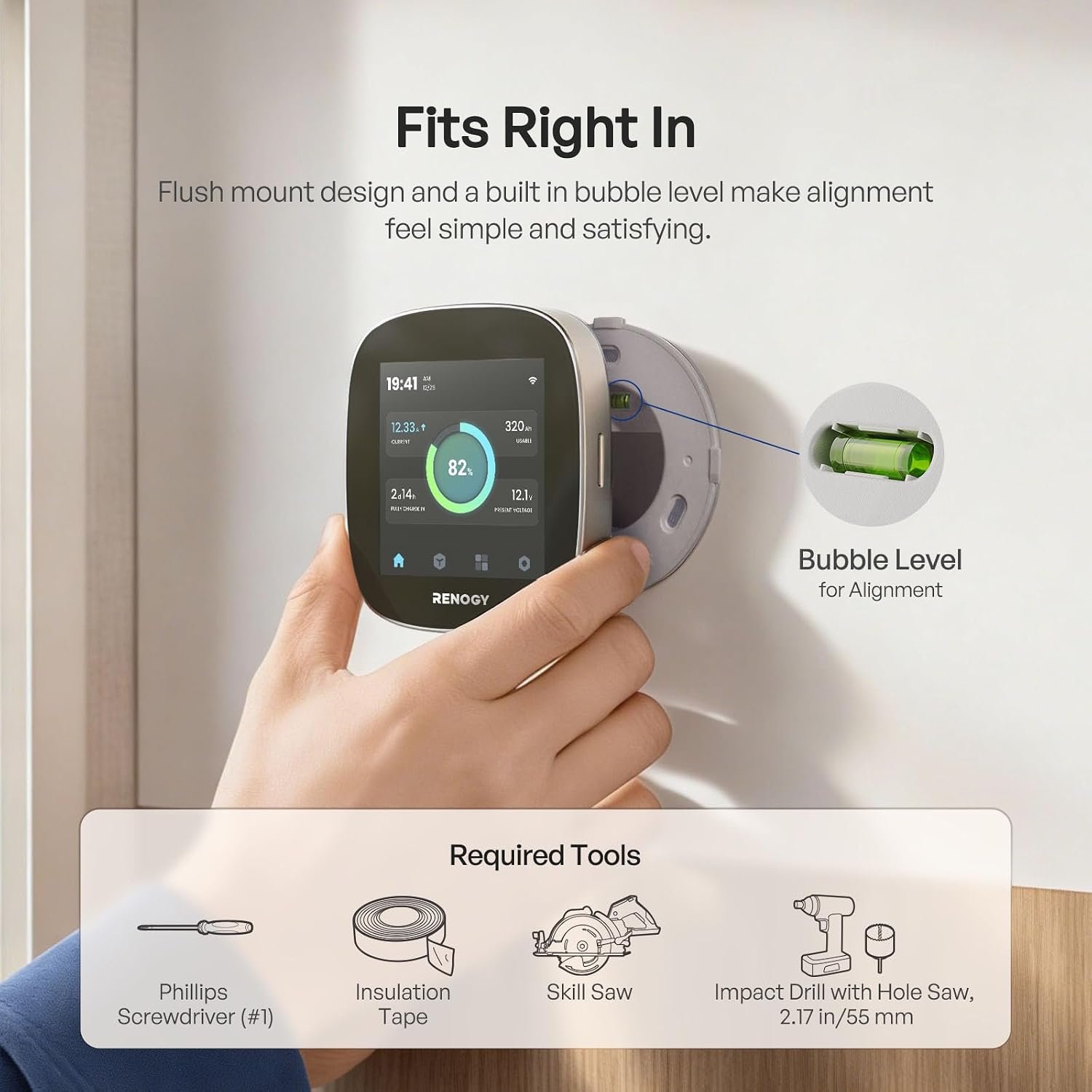 Renogy ONE Core: All-in-one Off-Grid Energy Monitoring Panel, Battery Monitoring for Van, Cabin, Boat and Tiny Homes, Works with Renogy Energy Devices, Wi-Fi Version, Black - Image 7