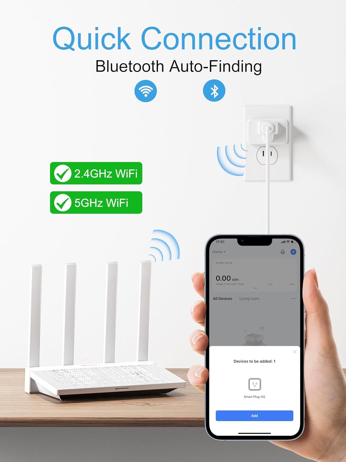 EIGHTREE 5GHz Smart Plug,Smart Outlet Works with Alexa & Google Home,4 Pack | 5GHz & 2.4GHz Wi-Fi Outlet Plug, Energy Monitoring, Voice Control & App Remote Control, Timer & Schedule FCC & ETL Certified - Image 2