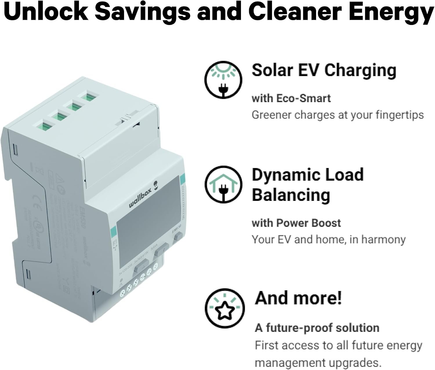 Wallbox Smart Power Meter for Energy Management Solutions | Smart Home Clamp, 2-Phase up to 250 Amps, UL Listed, Solar EV Charging - Image 2