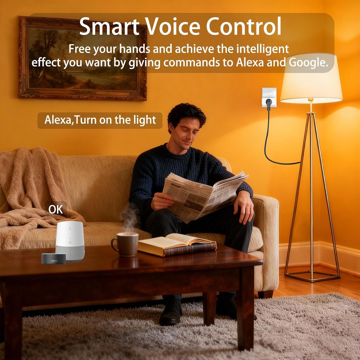Smart Plug Outlet with Energy Monitoring, 15A 2.4 GHz Wi-Fi, 4-Pack | Tuya App Control, Alexa and Google Assistant Voice Control, 1800W Max Load, Schedules and Timers, ETL Listed, FCC Certified - Image 4