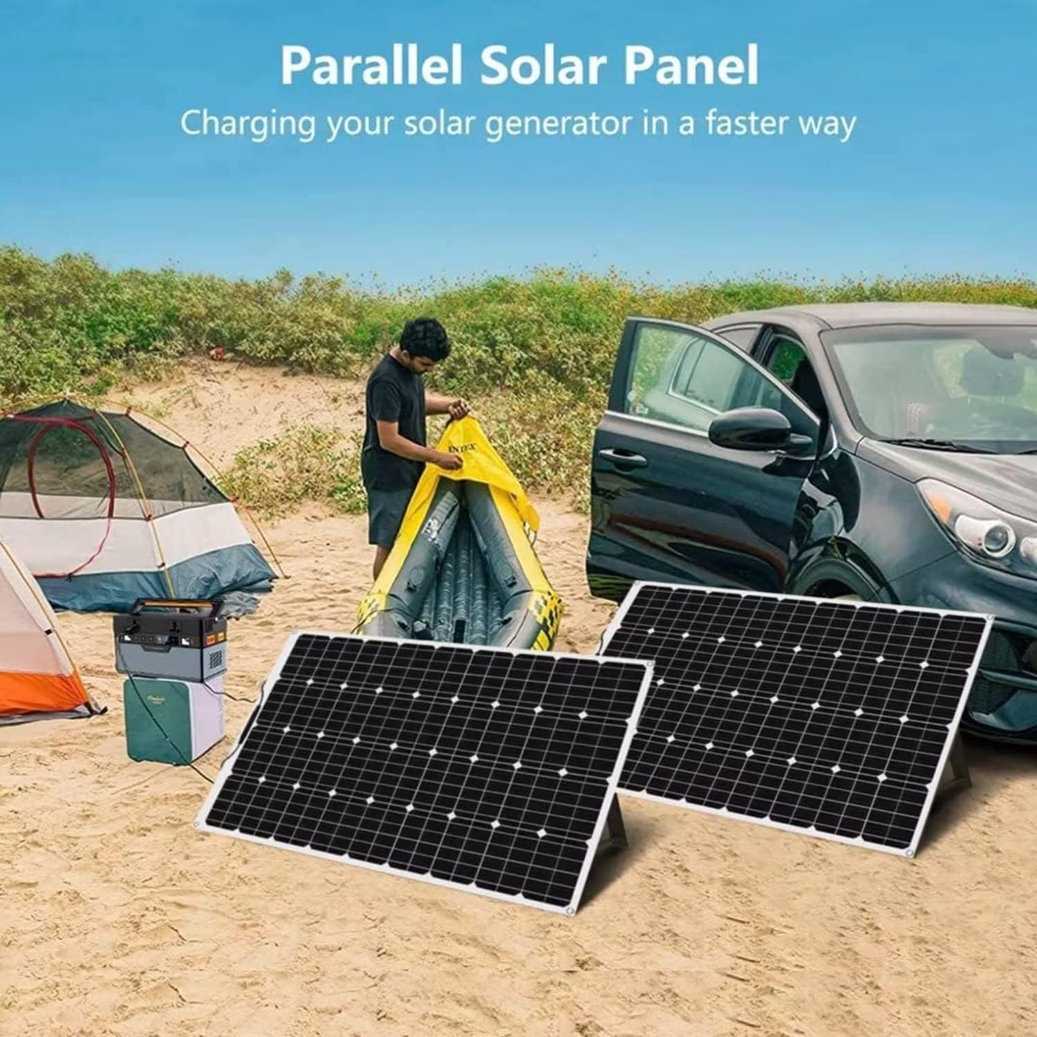 1000 Watt Solar Panel Kit, with Charge Controller(40A) 2pcs 500 Watt Flexible Monocrystalline Solar Panel kit Photovoltaic Module for 12-48V Battery Charging Car Battery Camper RV - Image 6