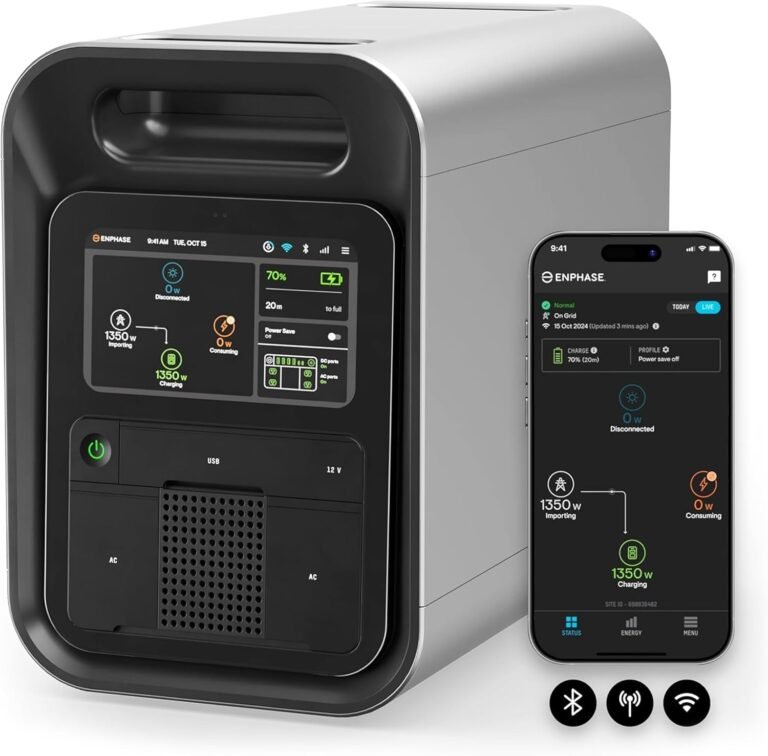 Enphase IQ PowerPack 1500 Wh Portable Power Station | UL 9540A Certified Solar Generator | Home Backup Power Outage | LFP Battery | IQ8 Microinverters | Enphase App | 11 Ports 1500 W