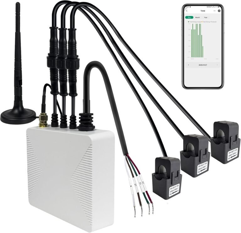 Smart Home Energy Monitor with 3 200A Clamps EdgeAnt, Real-Time Accurate Energy Consumption Tracking and Save Money, Home Energy Automation and Control, Solar Net Metering 2.4 GHz WiFi