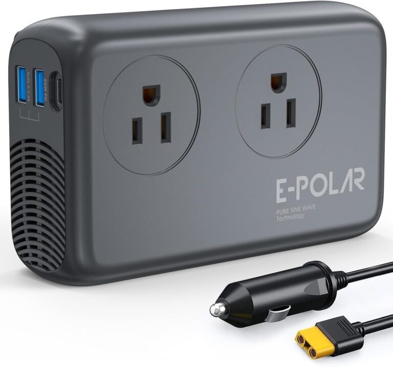 300W Car Power Inverter Pure Sine Wave with 60W PD USB-C, Power Inverters for Vehicles DC 12V to 110V AC, Car Inverter Power Outlet with XT60 Cable (Grey)