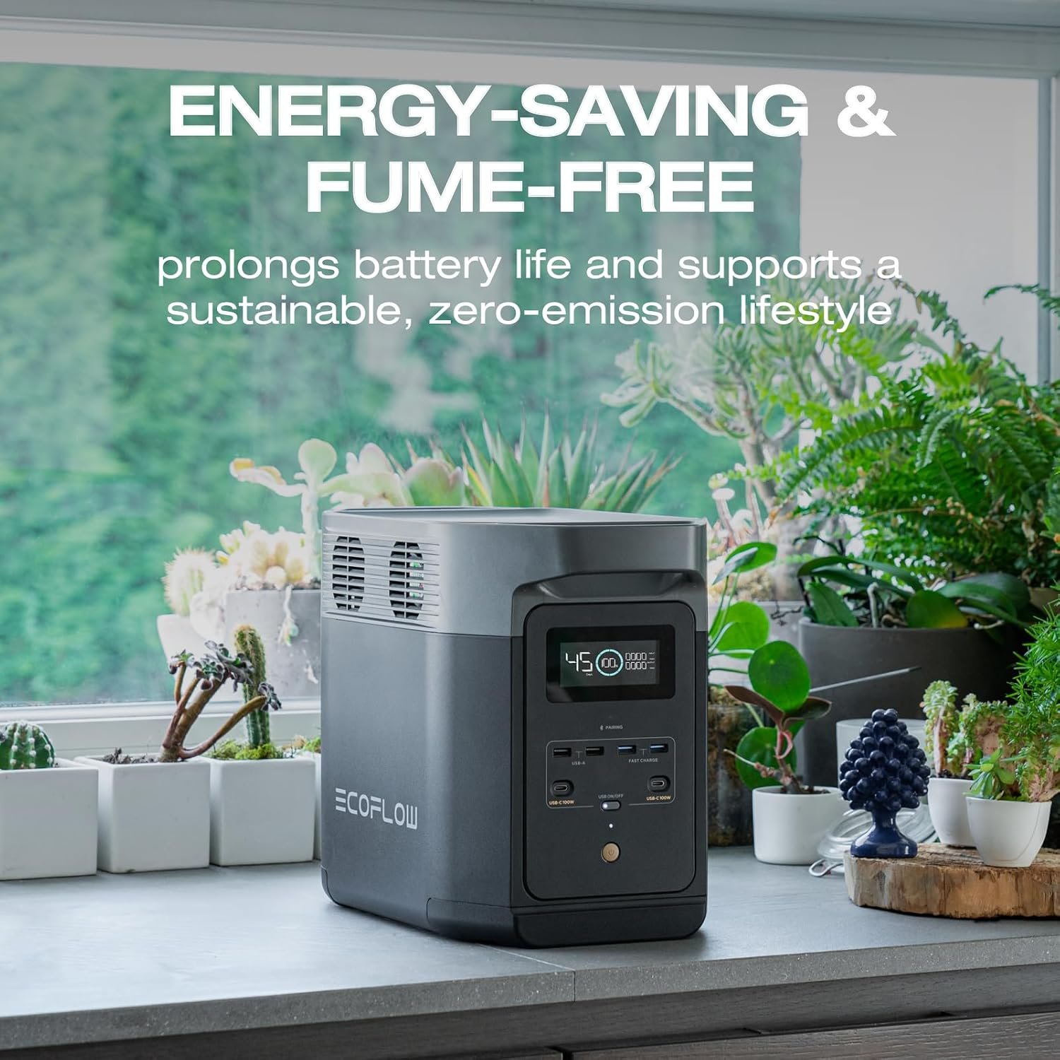 EF ECOFLOW Solar Generator Delta 2 with 220W Solar Panel, 1024Wh 1800W | LFP(LiFePO4) Battery, 1800W AC/100W USB-C Output, Fast Charging Portable Power Station for Home Backup Power, Camping & RVs - Image 6