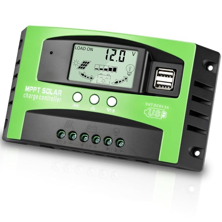 30A MPPT Solar Panel Controller 12V/24V Auto Tracking Solar Charger Regulator Fit for Lead-Acid Open Sealed AGM and Li Battery with 3 Load Modes/Timer Setting/LCD Display/Dual USB Port Green