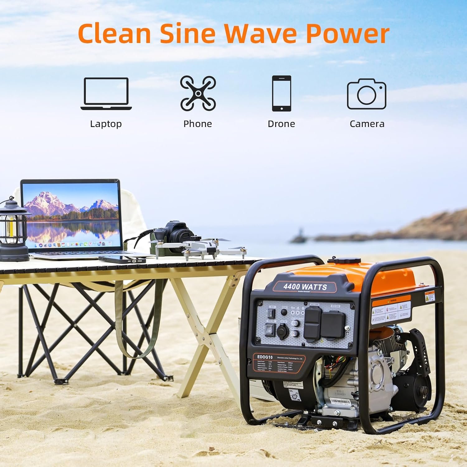 Oxseryn Power Equipment 4400 Watts Inverter Generator Gas Powered, Portable Open Frame Generator, Low Noise with ECO Mode, RV Ready, Emergency Home Backup - Image 5