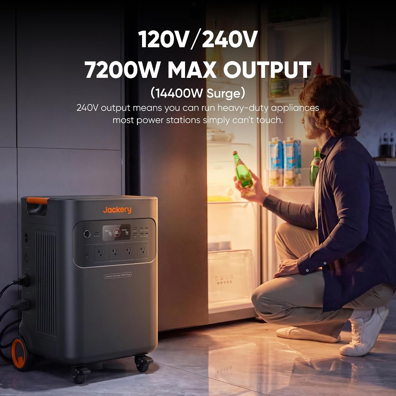 Jackery Solar Generator 5000 Plus and 500W Panels, 5040Wh, 7200W Output | LiFePO4, 120V/240V Output, for Home Battery Backup, Power Outages - Image 3