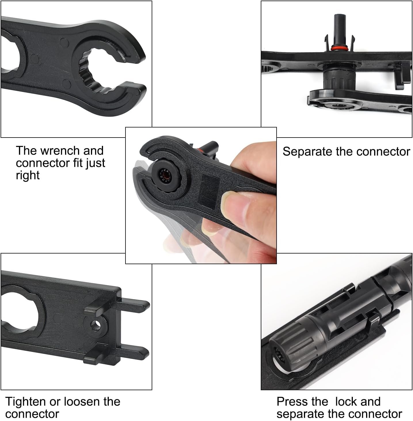 MC4 Solar Panel Connectors - 30Pairs/60PCS Male & Female Solar Panel Cable Connectors Kit with 2 Spanner Wrenches IP67 Waterproof 1000V 30A - Image 5