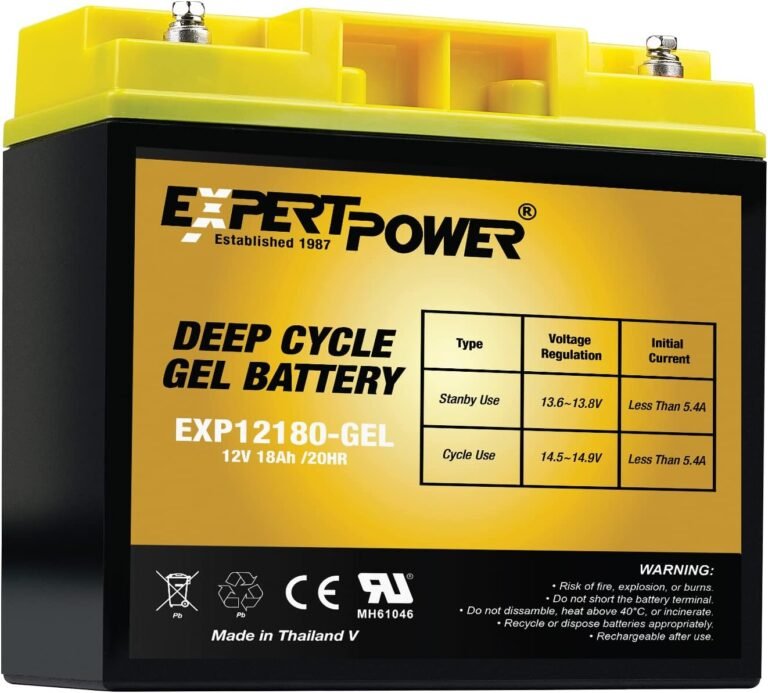 ExpertPower 12V 18Ah Gel Deep Cycle Solar Battery, Sealed Gel Technology for Marine, Mobility Applications