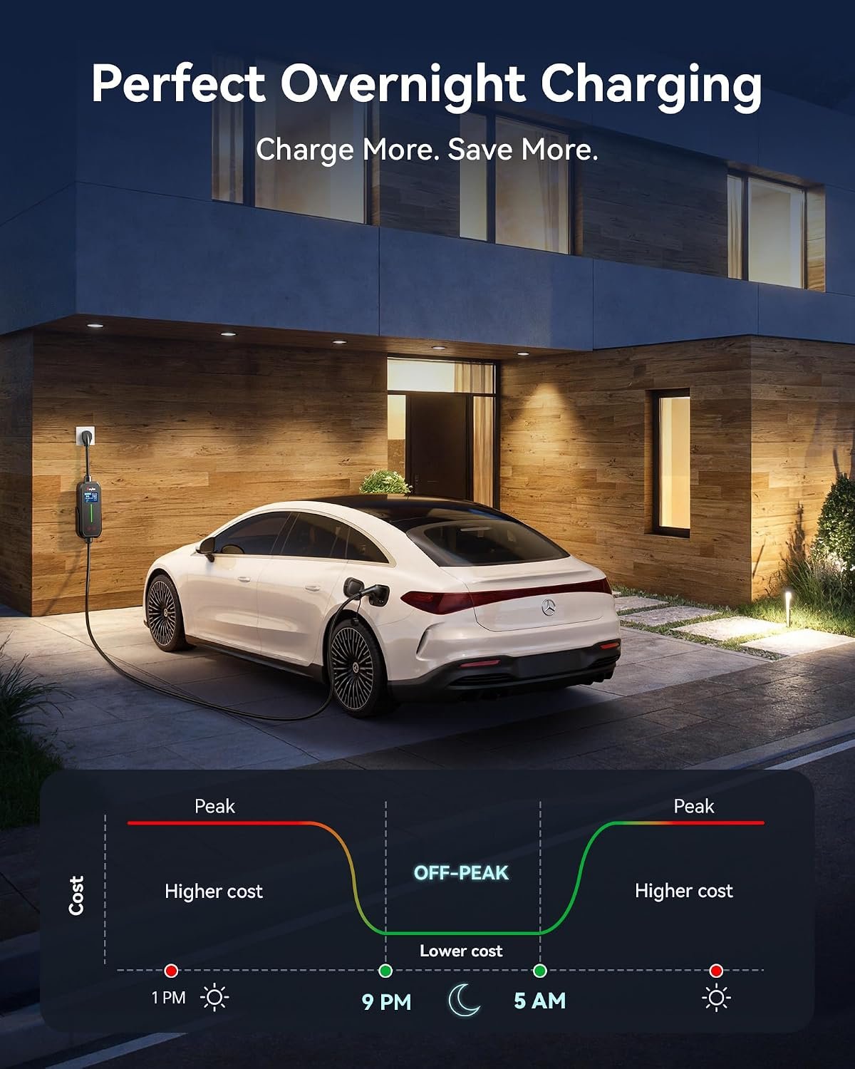 Raylix Upgraded Level 2 Fast EV Charger, 24A Dual Outlet Compatibility/Adjustable Current/Timer, NEMA 14-30 Dryer Outlet & 14-50 Plug, 21FT EV Charging Cable, J1772 Connector for SEA J1772 EVs/PHEVs - Image 5