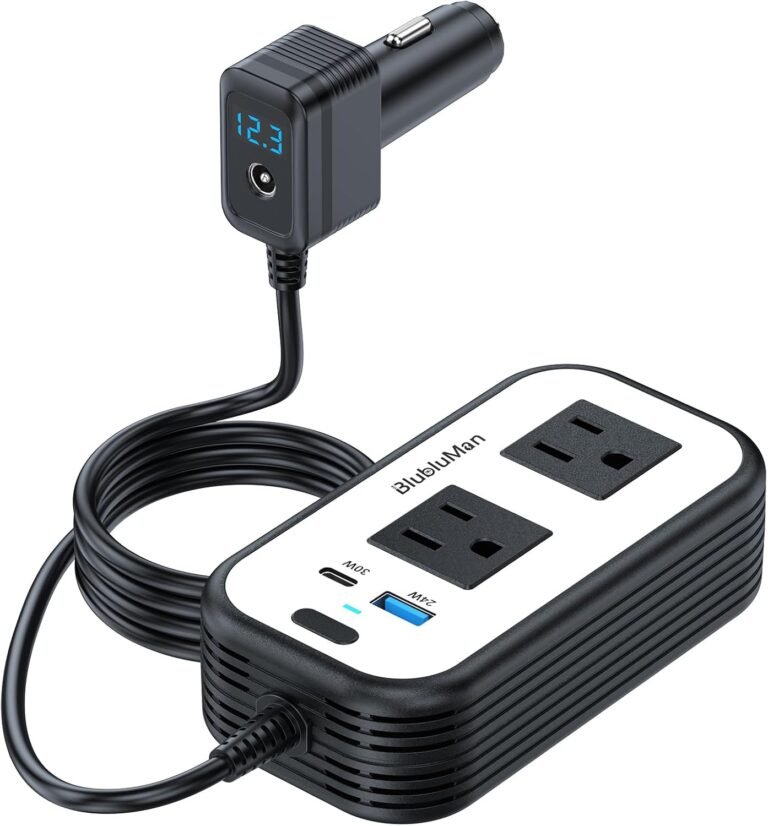 300W Car Power Inverter with Starlink Mini Adapter | DC11-17V Compatible with Tesla, 30W PD Type-C & 24W USB-A Fast Charging, Dual AC Outlets for Road Trip Laptop