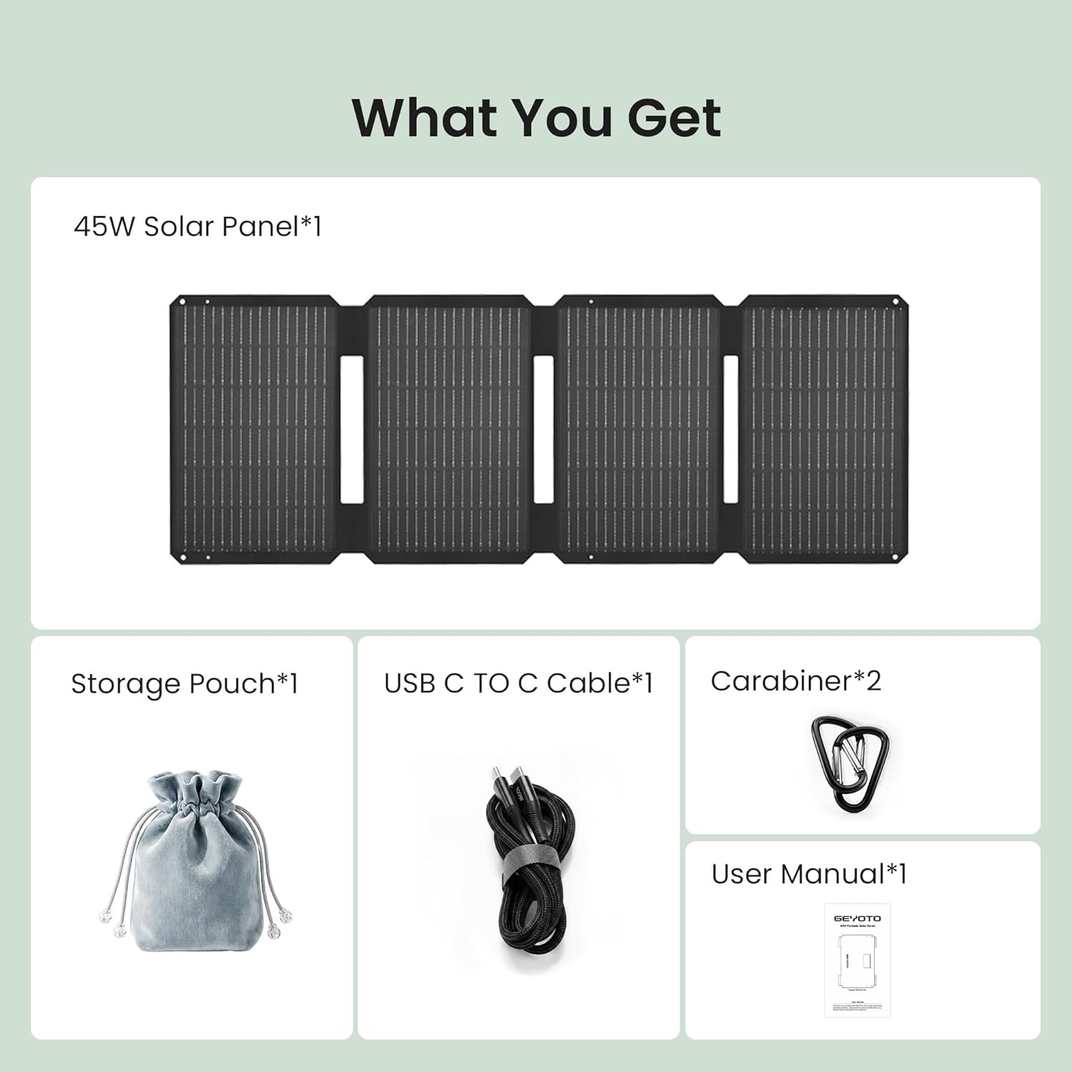 45W Portable Solar Panel Charger, 25.4% Efficiency, Dual USB-C | 25W PD and USB-A outputs charge phones and power banks; 1.7 lb foldable IP68-rated design fits camping and backpacking - Image 9