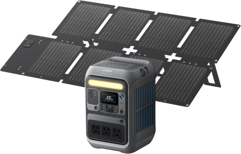 Anker SOLIX C300 Portable Power Station with 60W Solar Panel, 288Wh, 300W | 288Wh LiFePO4 Battery, 300W (Peak 600W), 140W Two-Way Fast Charging, Solar Panel-Ready, for Outdoor and Emergency Use