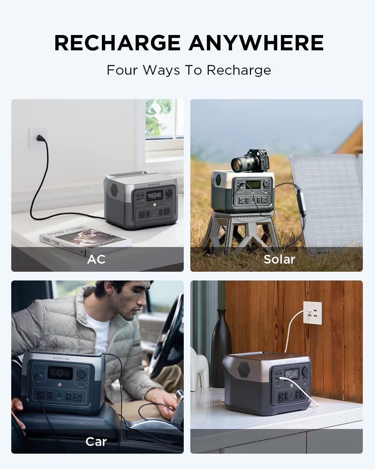 EF ECOFLOW Portable Power Station River 2 Max 500, 499Wh 500W | 1 Hr Fast Charging, LiFePO4 Battery, Up to 1000W Output Solar Generator (Solar Panel Optional) for Outdoor Camping/RVs - Image 7