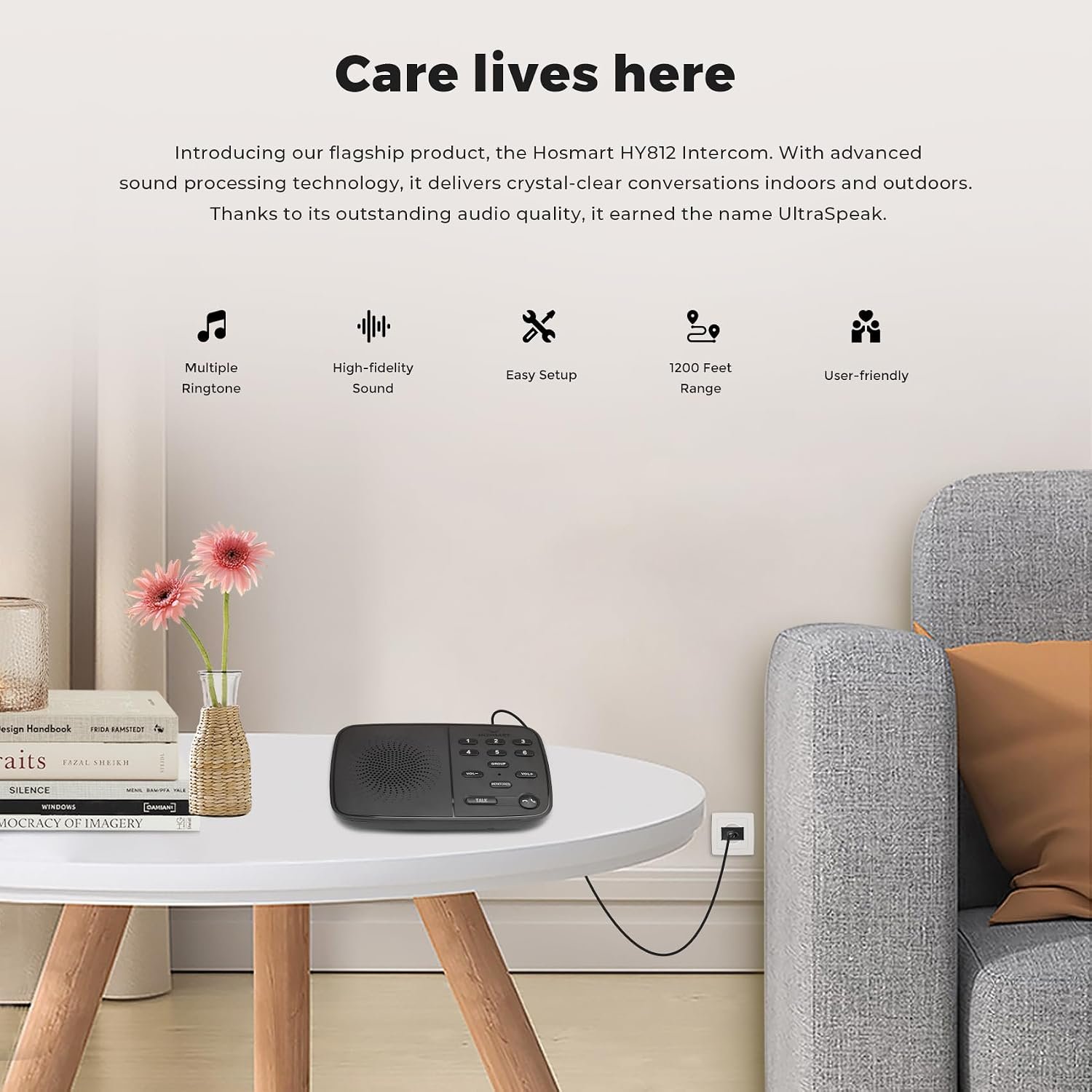 Hosmart UltraSpeak Intercoms Wireless for Home Two-Way Real-time Intercom | Full Duplex Wireless Intercom System for Home Use, Clear Sound House Intercom System for Business with 1200 Feet Range - Image 2